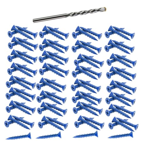 Roxvue 100 Stück 3/16 X 1-1/4 Betonschraubenanker mit Blauen Flachköpfen Zur Verankerung An Mauerwerk, Block oder Ziegelstuck Roxvue 100 Stück 3/16 X 1-1/4 Betonschraubenanker mit Blauen Flachköpfen Zur Verankerung An Mauerwerk, Block oder Ziegelstuck von Roxvue