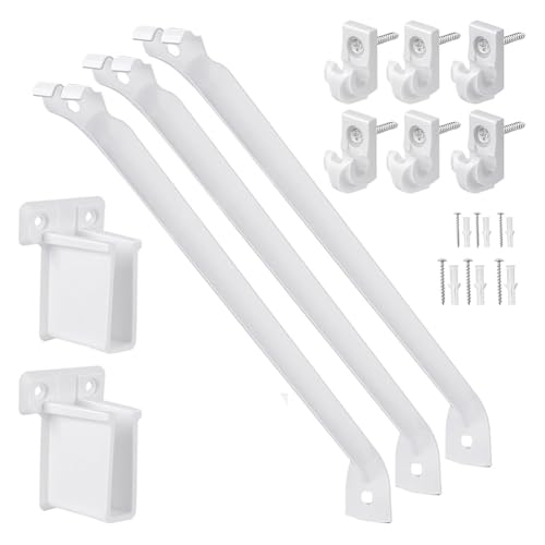 Roxvue 12 Drahtregalhalterungs-Set, Enthält 6 Drahtregalklammern und 2 Endhalterungen, Geeignet für Kleiderschränke Roxvue 12 Drahtregalhalterungs-Set, Enthält 6 Drahtregalklammern und 2 Endhalterungen, Geeignet für Kleiderschränke von Roxvue