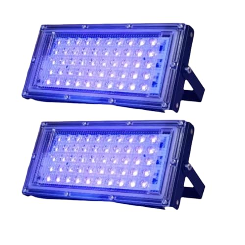 Roxvue 2 Stück UVA Schwarzlicht 220V Schwarzlicht für Schwarzlicht-Bühnenbeleuchtung Körperfarbe Fluoreszierend EU-Stecker 50W von Roxvue