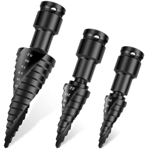 Roxvue 3-Teiliges Stufenbohrer-Set, Hochgeschwindigkeitsstahl Spiral 4-32mm Schneiden Spiralnut Roxvue 3-Teiliges Stufenbohrer-Set, Hochgeschwindigkeitsstahl Spiral 4-32mm Schneiden Spiralnut von Roxvue