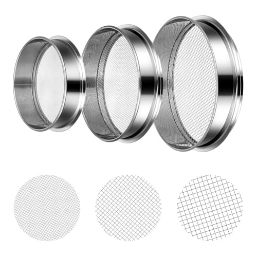 Roxvue Bodensieb-Set mit 5mm, 3mm, 1mm Maschenweite - Gartensieb für Gartenarbeit, Bonsai, Strand und Roxvue Bodensieb-Set mit 5mm, 3mm, 1mm Maschenweite - Gartensieb für Gartenarbeit, Bonsai, Strand und von Roxvue
