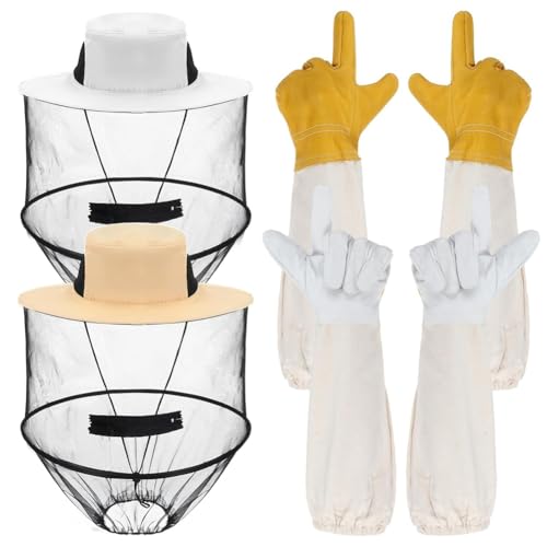 Roxvue Handschuhe-Hut-Set, 2er Pack Imkerei-Zaun-Schleier-Hüte-Netz-Sonnen-Netzhut mit Verstecktem Netz-Maskennetz Roxvue Handschuhe-Hut-Set, 2er Pack Imkerei-Zaun-Schleier-Hüte-Netz-Sonnen-Netzhut mit Verstecktem Netz-Maskennetz von Roxvue
