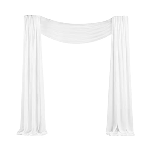 Roxvue Hochzeitsbogen-Drapierungsgewebe 29,5" X 26,25 Ft Weiße Transparente Chiffon-Vorhangdrapees für die Hochzeitszeremonie von Roxvue