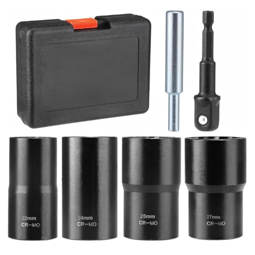 Roxvue Lug Nut Removal Tool 1/2 Schwenkstecknuss und Bolt Extractor Set Metrisch 22-27mm Radmutternentfernungs-Kit Roxvue Lug Nut Removal Tool 1/2 Schwenkstecknuss und Bolt Extractor Set Metrisch 22-27mm Radmutternentfernungs-Kit von Roxvue