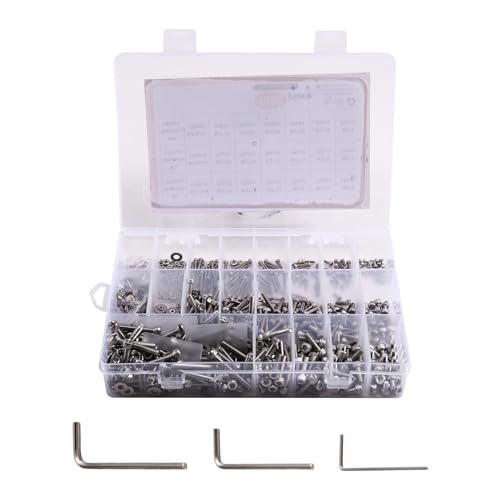 Roxvue M2 M3 1080 Stück Edelstahl 304 Sechskopf-Schrauben, Bolzen, Muttern und Unterlegscheiben Sortiment Set Roxvue M2 M3 1080 Stück Edelstahl 304 Sechskopf-Schrauben, Bolzen, Muttern und Unterlegscheiben Sortiment Set von Roxvue