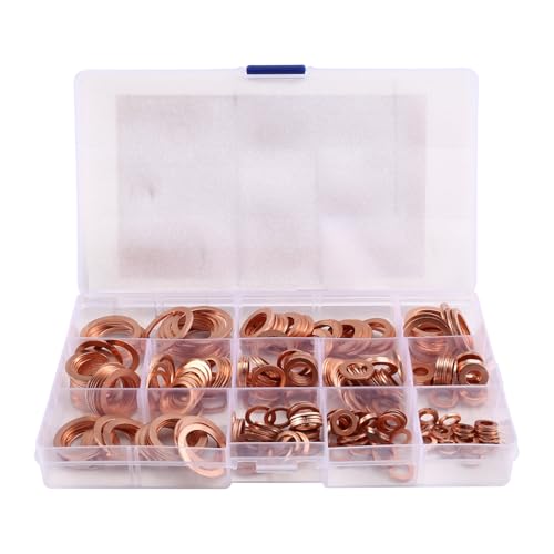 Roxvue Massive Dichtung Unterlegscheibe Metall-Flachdichtung Kombination Kupfer-Unterlegscheibe Kombination Hardware-Zubehör-Set Dichtungskupferdichtung Roxvue Massive Dichtung Unterlegscheibe Metall-Flachdichtung Kombination Kupfer-Unterlegscheibe Kombination Hardware-Zubehör-Set Dichtungskupferdichtung von Roxvue
