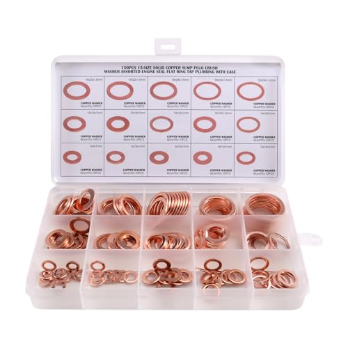 Roxvue Massiver Dichtungsscheibe Metall-Flachdichtung Kombination Kupferscheibe Kombinations-Hardware-Zubehörset Dichtungskupferscheibe Roxvue Massiver Dichtungsscheibe Metall-Flachdichtung Kombination Kupferscheibe Kombinations-Hardware-Zubehörset Dichtungskupferscheibe von Roxvue