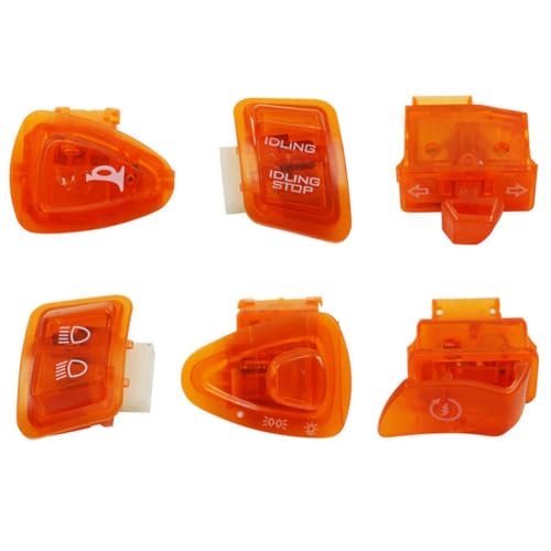 Roxvue Moped Roller Schalter Taste für GY6 50cc 125cc 150cc ATV Moped Roller Motorrad Hupe Dimmer Lenkerschalter Orange Roxvue Moped Roller Schalter Taste für GY6 50cc 125cc 150cc ATV Moped Roller Motorrad Hupe Dimmer Lenkerschalter Orange von Roxvue