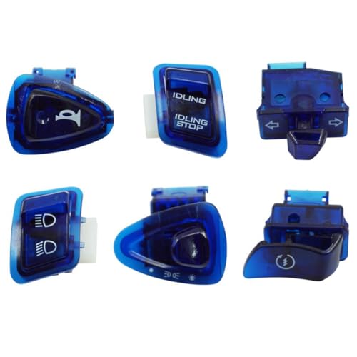 Roxvue Moped Roller Schalterknopf für GY6 50cc 125cc 150cc ATV Moped Roller Motorrad Hupe Dimmer Lenker Schalter Blau von Roxvue