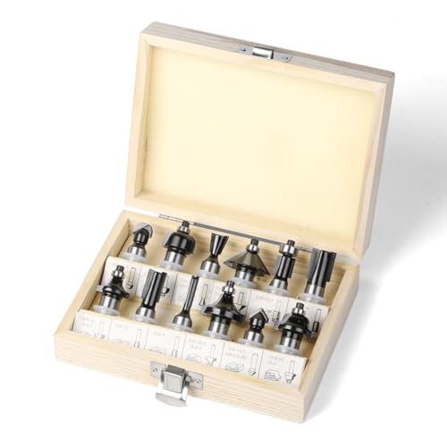 Roxvue Trimmmaschinenfräser-Bit-Set, Fräser-Bit-Set, Zuschneidegerade Fräser-Holzbearbeitungs-Zuschnitt-Carving für Holzbearbeitungsschneider Roxvue Trimmmaschinenfräser-Bit-Set, Fräser-Bit-Set, Zuschneidegerade Fräser-Holzbearbeitungs-Zuschnitt-Carving für Holzbearbeitungsschneider von Roxvue