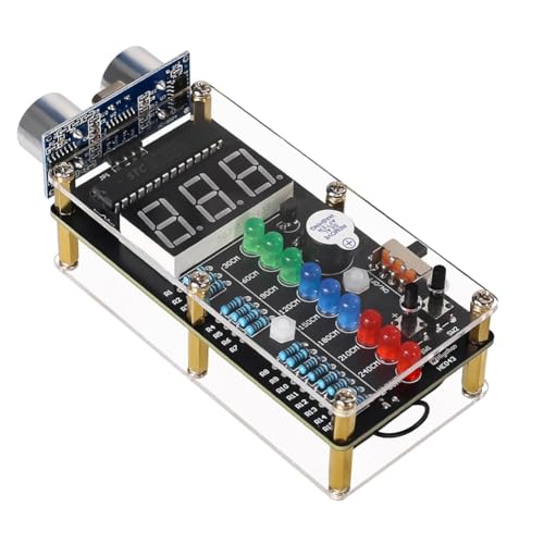 Roxvue Ultrasonischer Entfernungsalarm DIY-Kit -SR04 Ultrasonischer Entfernungsmesser Schweißpraxis-Kit mit LED-Licht, STEM-Schweißen von Roxvue