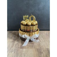 Süßigkeitentorte Geschenktorte Merci Rocher Geburtstag Geburtstagstorte Geburtstagsgeschenk von RoxyPacktEin