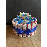 Süßigkeitentorte Mini/ Kinderschokolade/Schokobons Geburtstag Happy Birthday Geburtstagstorte Geburtstagsgeschenk von RoxyPacktEin