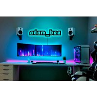 Gamer Tag Leuchtreklame, Led-Schild, Licht, Für Twitch, Individuelles Gamertag Zeichen, Nachtlicht, Geschenk von RoxyRoStore