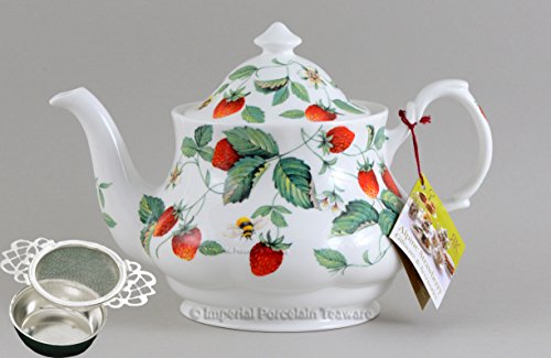Roy Kirkham Alpine Strawberry Large round Tea pot by Roy Kirkham von Roy Kirkham