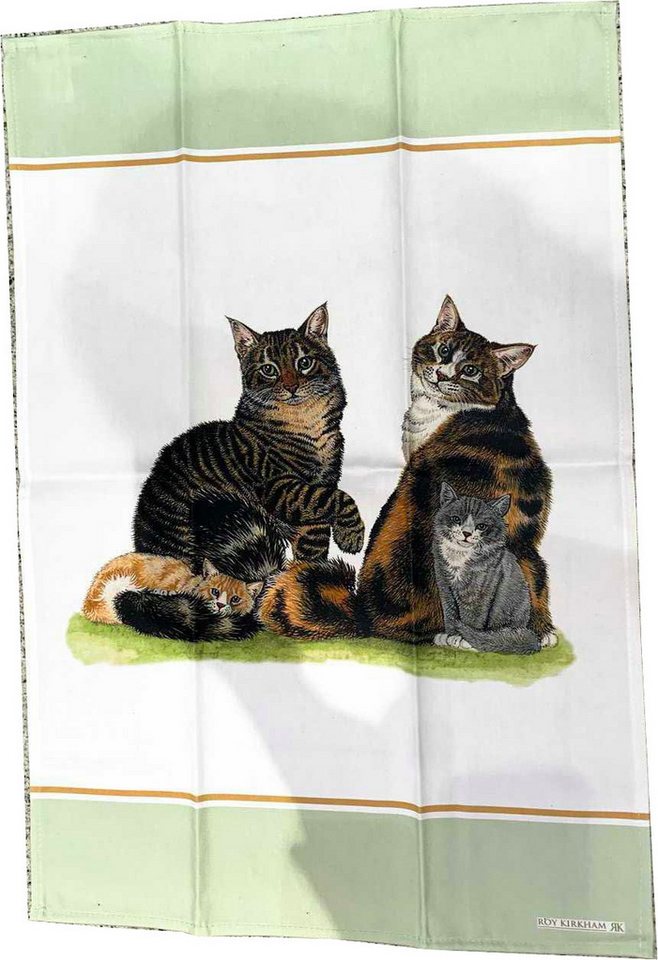 Roy Kirkham Geschirrtuch 2er Set Cat Collection Baumwolle 70x48 cm, (1-tlg., 2er Set), Katzenmotive von Roy Kirkham