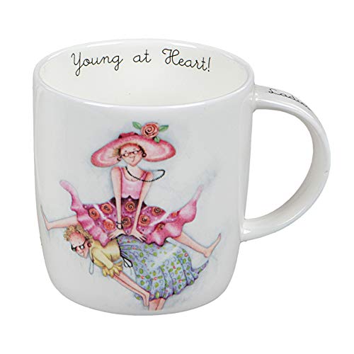 Roy Kirkham Kaffeebecher Crazy Girls Young at Heart Kaffeetasse Freundin Frauen Freundschaft Tasse Becher von Roy Kirkham