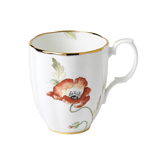 100 Years by Royal Albert 1970 Tasse mit Mohnblumenmotiv, Weiß, 0,4 l von Royal Albert