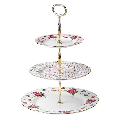 New Country Roses White by Royal Albert 3-Tier-Kuchen Stehen von Royal Albert
