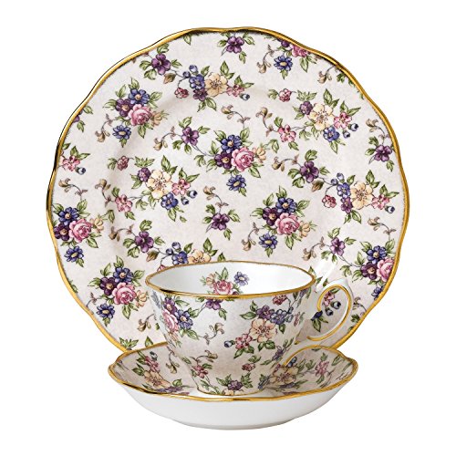 Royal Albert 100 Years 1940 3-teiliges Set (Teetasse, Untertasse und Teller, 20,3 cm) von Royal Albert