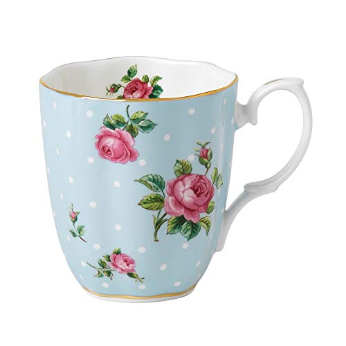 Royal Albert Becher, Motiv: Retro mit Punkten, mit Dose, Blau, 0,4 l von Royal Albert