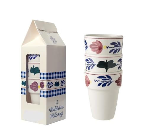 Royal Boch Milchbecher Keramik creme mit Blumen Trinkbecher Becher Set 250 ml von Royal Boch