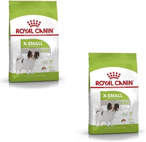 Royal Canin X-Small Adult | Doppelpack | 2 x 500 g | Trockenfutter für ausgewachsene sehr kleine Hunde | Für Hunde bis 4 kg | Ab dem 10 Lebensmonat | Zur Unterstützung des Darms von ROYAL CANIN
