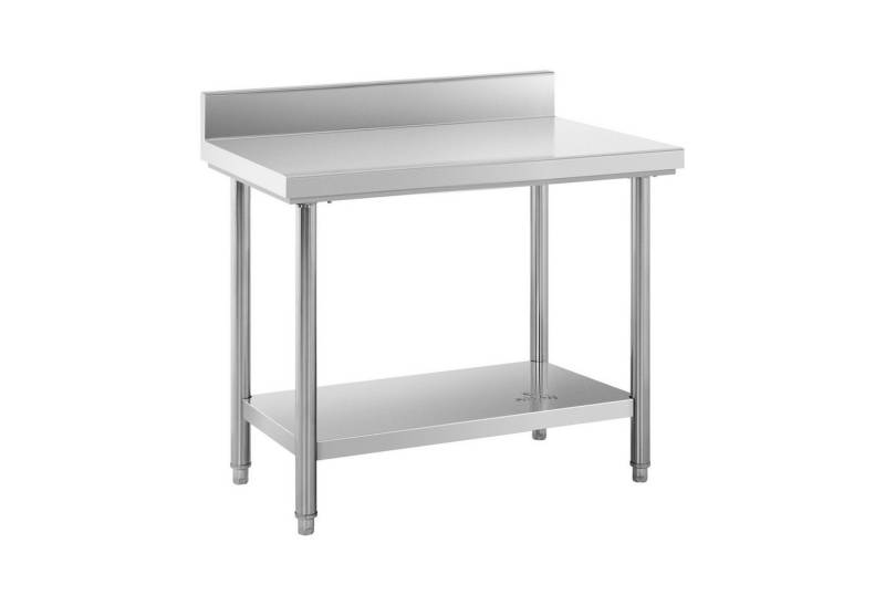 Royal Catering Arbeitstisch 100 x 60 cm Edelstahltisch Zerlegetisch Aufkantung Edelstahl 114 kg von Royal Catering