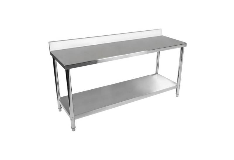 Royal Catering Arbeitstisch 180 x 60 cm Neu Edelstahl Gastro Tisch Edelstahltisch Aufkantung Boden von Royal Catering
