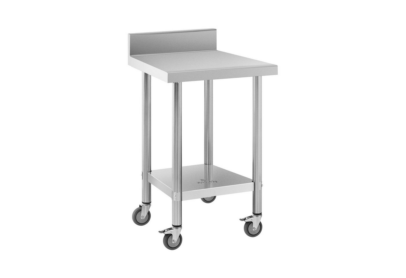 Royal Catering Arbeitstisch 60 x 60 cm Rollbarer Edelstahltisch Aufkantung Gastrotisch 120 kg, verschiedene Größen von Royal Catering