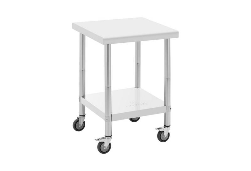 Royal Catering Arbeitstisch 60 x 60 cm Rollbarer Edelstahltisch Gastrotisch Edelstahl 120 kg, verschiedene Größen von Royal Catering