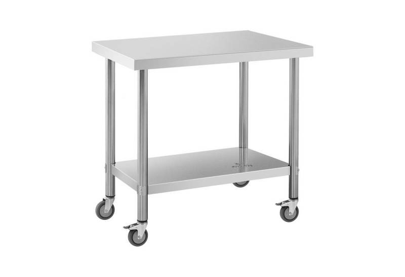 Royal Catering Arbeitstisch 60 x 90 cm Rollbarer Edelstahltisch Gastrotisch Edelstahl 145 kg von Royal Catering