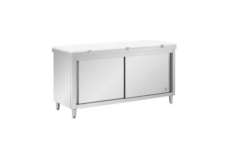 Royal Catering Arbeitstisch Arbeitsschrank Edelstahl 180 x 60 cm 500 kg mit Schneidplatte von Royal Catering
