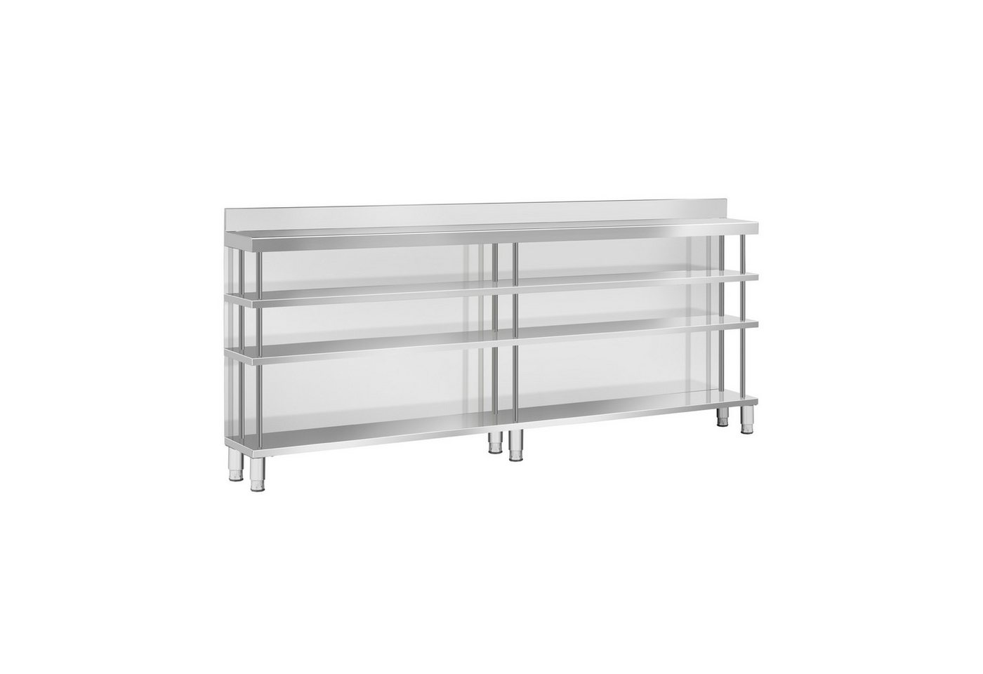 Royal Catering Arbeitstisch Bar-Arbeitstisch Edelstahl 250 x 30 cm 4 Ablagen Aufkantung Royal Catering Arbeitstisch Bar-Arbeitstisch Edelstahl 250 x 30 cm 4 Ablagen Aufkantung von Royal Catering