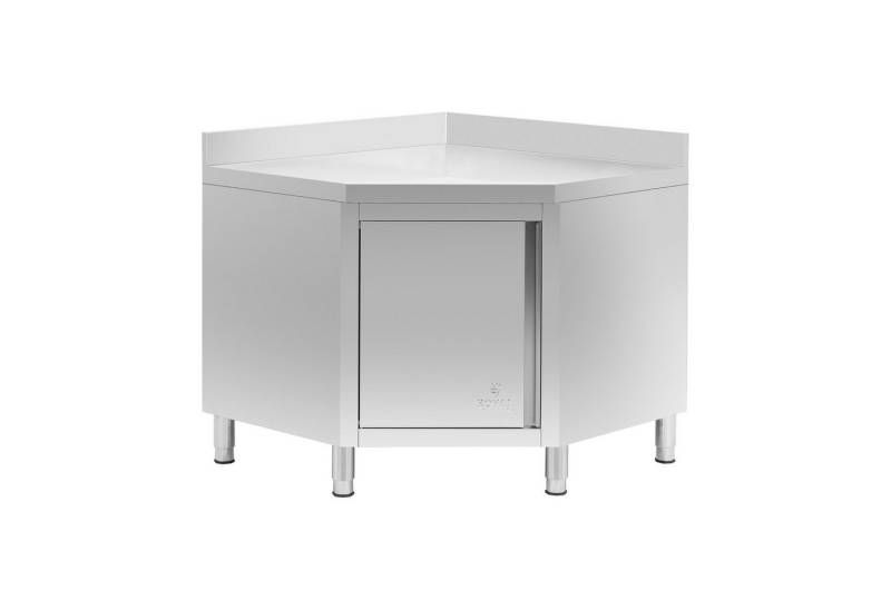Royal Catering Arbeitstisch Eckschrank aus Edelstahl mit Aufkantung 100 x 100 cm Arbeitsschrank von Royal Catering