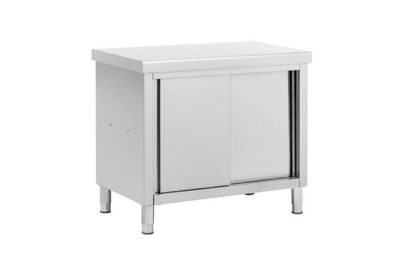 Royal Catering Arbeitstisch Edelstahl-Arbeitsschrank mit Durchreiche 100 x 60 cm 500 kg von Royal Catering