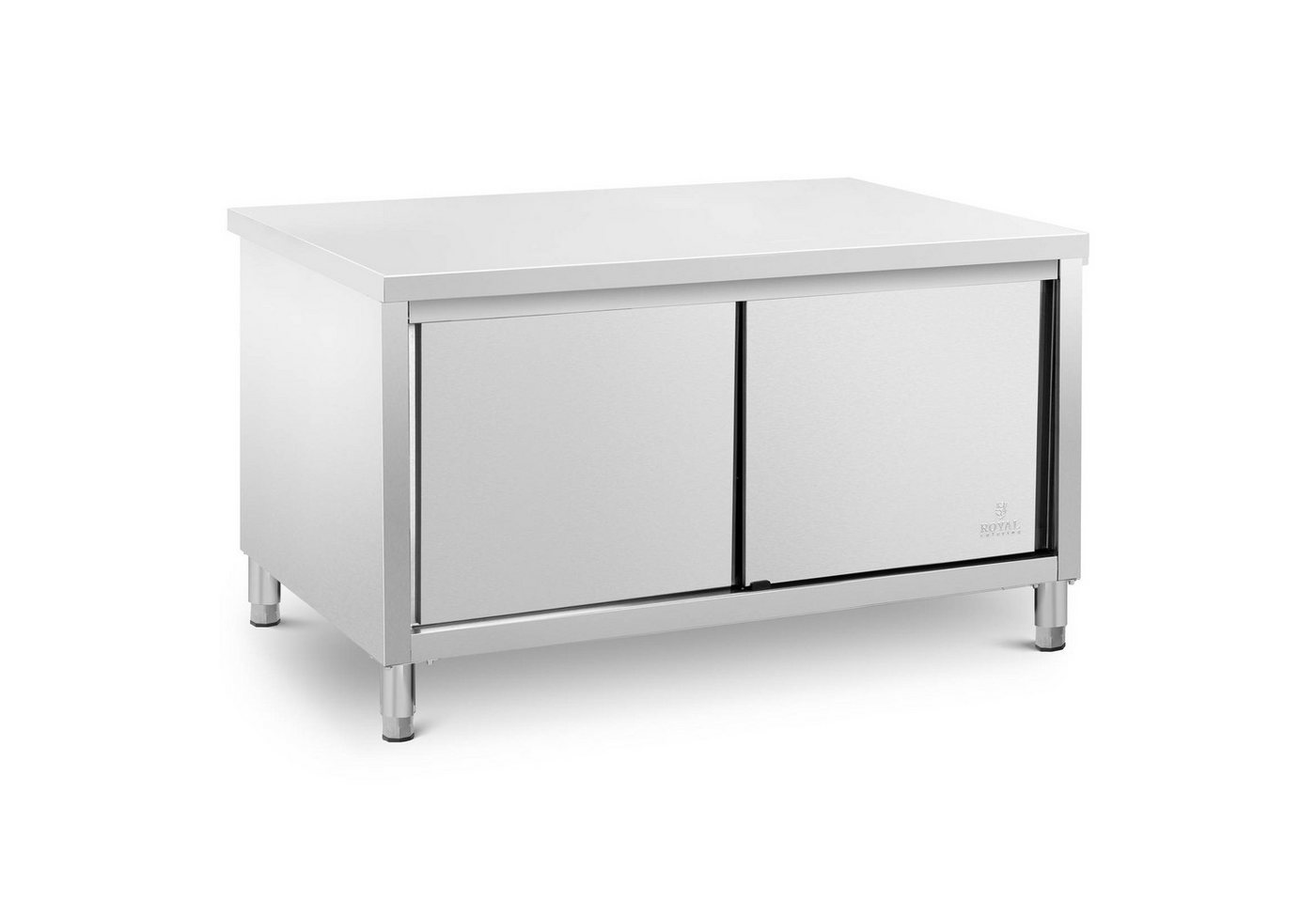 Royal Catering Arbeitstisch Edelstahl-Arbeitsschrank verstärkt 160 x 80 cm 500 kg von Royal Catering