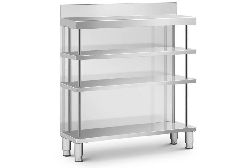 Royal Catering Arbeitstisch Edelstahl Bar-Arbeitstisch 100x30 cm mit Rückwand & Aufkantung 400 kg von Royal Catering