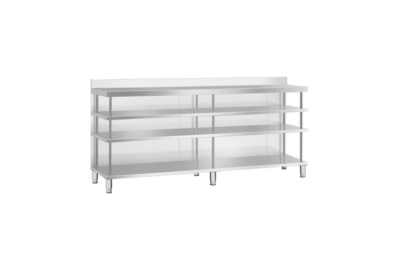Royal Catering Arbeitstisch Edelstahl Bar-Arbeitstisch 250x60 cm mit Rückwand & Aufkantung 400 kg Royal Catering Arbeitstisch Edelstahl Bar-Arbeitstisch 250x60 cm mit Rückwand & Aufkantung 400 kg von Royal Catering