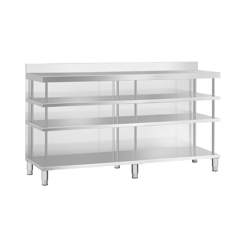 Royal Catering Bar-Arbeitstisch aus Edelstahl 200 x 60 cm 4 Ablagen Aufkantung 400 kg Traglast Steharbeitstisch mit Rückwand Edelstahltheke Tresen Royal Catering Bar-Arbeitstisch aus Edelstahl 200 x 60 cm 4 Ablagen Aufkantung 400 kg Traglast Steharbeitstisch mit Rückwand Edelstahltheke Tresen von Royal Catering