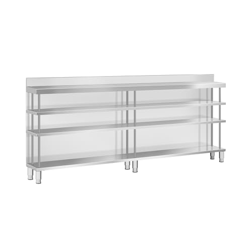 Royal Catering Bar-Arbeitstisch aus Edelstahl 250 x 30 cm 4 Ablagen Aufkantung 400 kg Traglast Steharbeitstisch mit Rückwand Edelstahltheke Tresen Royal Catering Bar-Arbeitstisch aus Edelstahl 250 x 30 cm 4 Ablagen Aufkantung 400 kg Traglast Steharbeitstisch mit Rückwand Edelstahltheke Tresen von Royal Catering