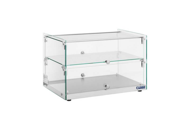 Royal Catering Buffet-Vitrine Gastro Kuchenvitrine 50L Tortenvitrine 2 Ebenen, Edelstahl, Glas von Royal Catering