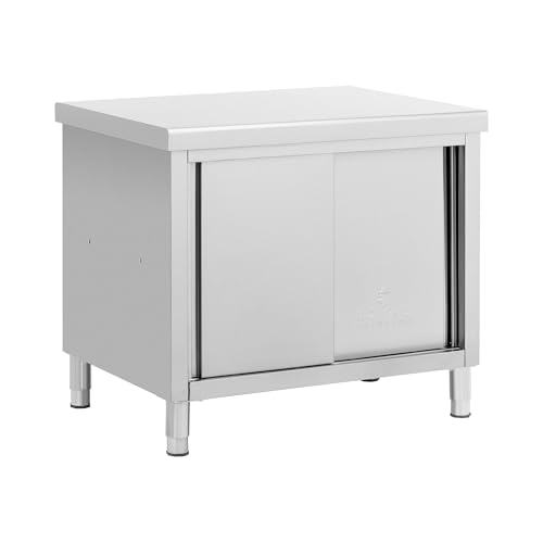 Royal Catering Edelstahl-Arbeitsschrank mit Durchreiche 100 x 70 cm 1 Einlegeboden 500 kg max. Tragkraft verstärkte Oberfläche höhenverstellbare Füße Durchreicheschrank Edelstahlschrank Gastro Royal Catering Edelstahl-Arbeitsschrank mit Durchreiche 100 x 70 cm 1 Einlegeboden 500 kg max. Tragkraft verstärkte Oberfläche höhenverstellbare Füße Durchreicheschrank Edelstahlschrank Gastro von Royal Catering