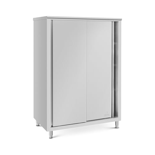 Royal Catering Edelstahl-Geschirrschrank 120 x 70 x 180 cm 3 Einschübe 2 Schubladen einfache Montage höhenverstellbare Füße Hochschrank Vorratsschrank Royal Catering Edelstahl-Geschirrschrank 120 x 70 x 180 cm 3 Einschübe 2 Schubladen einfache Montage höhenverstellbare Füße Hochschrank Vorratsschrank von Royal Catering