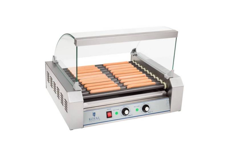 Royal Catering Elektrogrill Hot Dog Maker Hot Dog Gerät Hotdog Rollen Grill Teflon 11 Rollen 2200W, 2200 W von Royal Catering