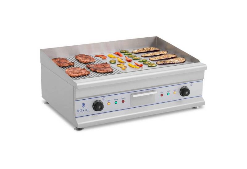 Royal Catering Elektrogrill Elektro Grillplatte Griddleplatte Griddle Bräter Grill 75cm geriffelt von Royal Catering