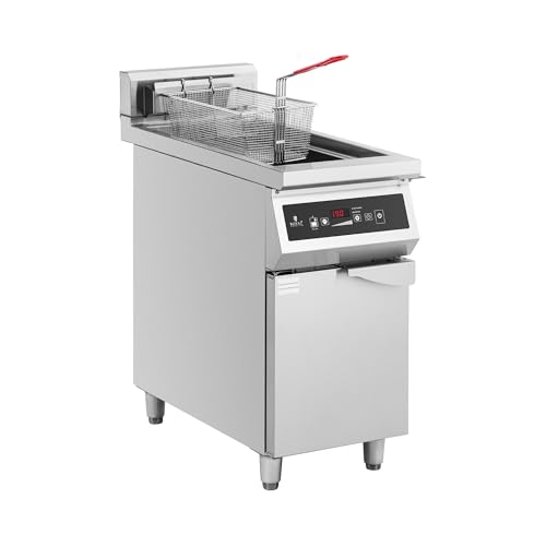 Royal Catering Induktionsfritteuse 30 l Ölkapazität 10 000 W LED + Timer Fritteuse Gastro-Fritteuse Fettbackgerät von Royal Catering