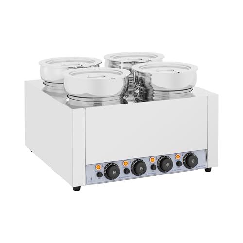 Royal Catering RC_BM_04 Suppenstation 4 x 7 L 2000 W Bain Marie Speisenwärmer elektrischer Speisenwärmer Speisenwärmer Edelstahl Royal Catering RC_BM_04 Suppenstation 4 x 7 L 2000 W Bain Marie Speisenwärmer elektrischer Speisenwärmer Speisenwärmer Edelstahl von Royal Catering