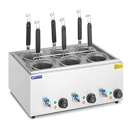 Royal Catering RC-PM006 Nudelkocher mit 6 Körben Temperatur: 30-110 °C Pastakocher Pasta-Station Nudelkocher Gastro von Royal Catering