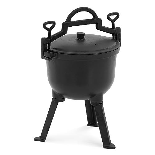 Royal Catering RC-POT-05 Dutch Oven mit Deckel und 3 Beinen 4 L innen emmailliert mit Haken zum Aufhängen Emaille Bräter Gusseisentopf Schmortopf von Royal Catering